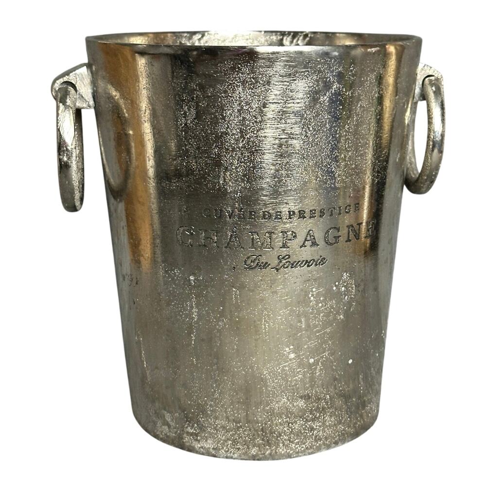 Chunky champagne bucket Cuvée de Prestige du Louvois wine cooler with handles 8”